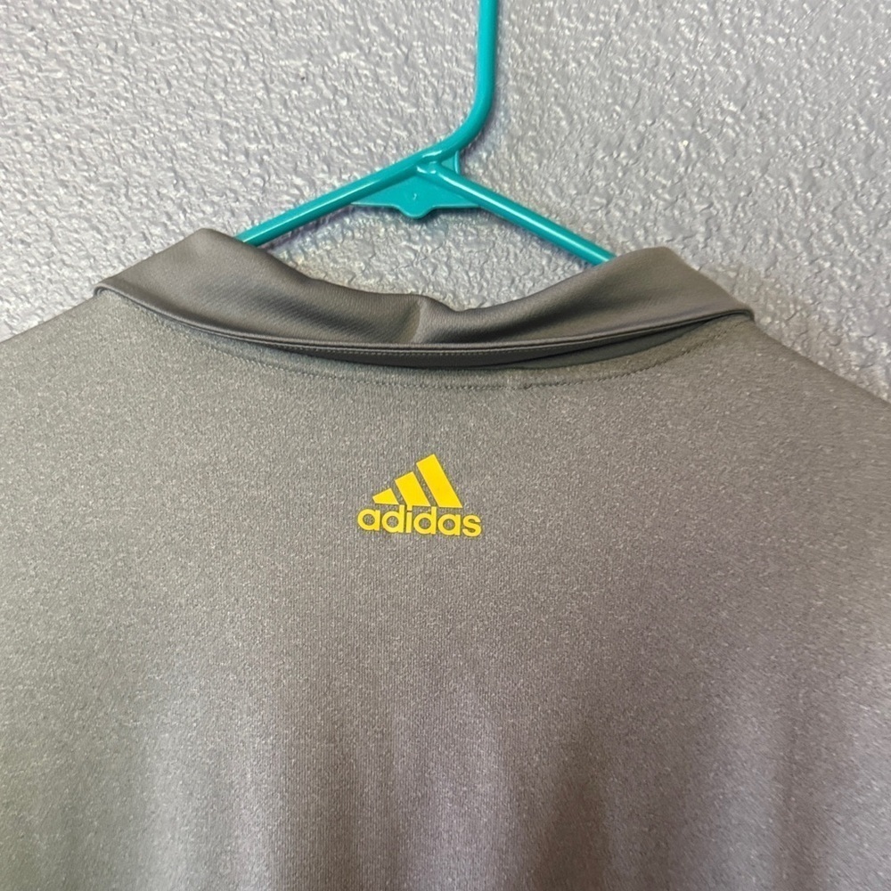 Adidas Men's Polo in Gray with Yellow Accents - Picture 5 of 5